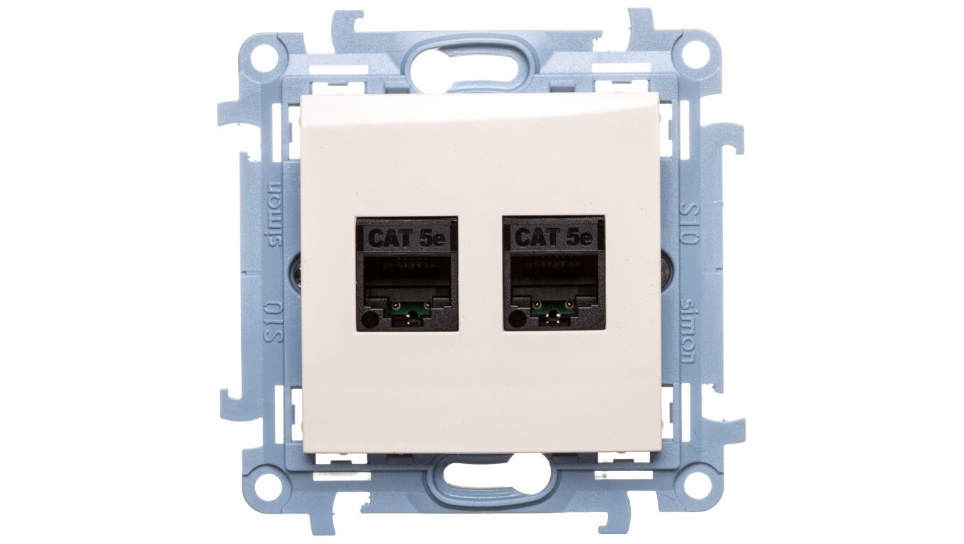 Simon 10 Double computer socket 2xRJ45 cat.5e cream C52.01 / 41 /T2UK