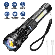 Super Bright LED Tactical Flashlight Torch USB Rechargeable Lamp LED Work Lights