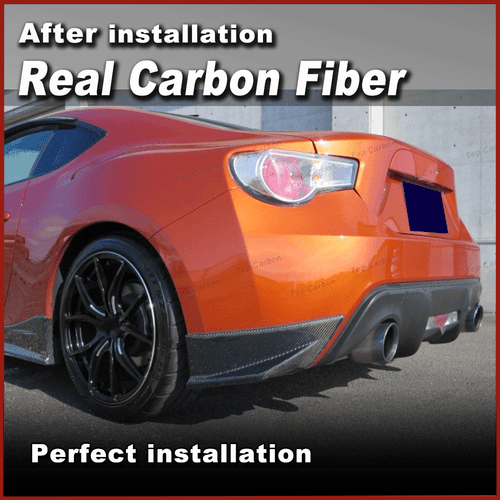 REAL CARBON Rear Bumper Splitter Flaps Lip for Toyota GT86 Subaru BRZ 2013-2020 - Picture 5 of 10