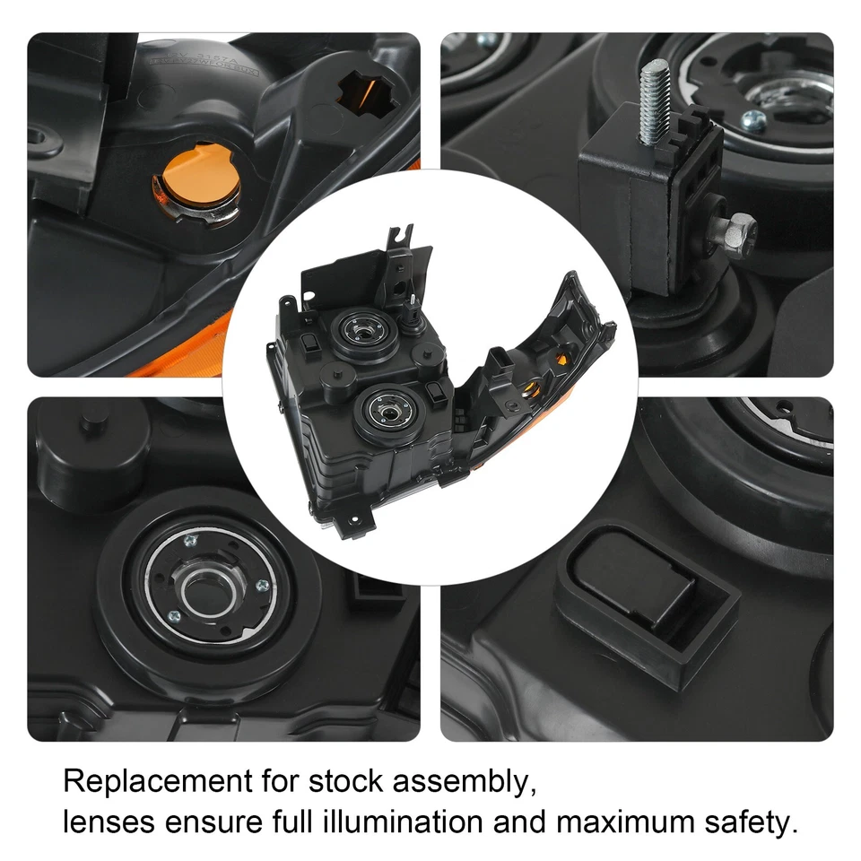 Black Crystal Headlights Fits 2006-2010 Jeep Commander 9023231 Foto 4 de 4