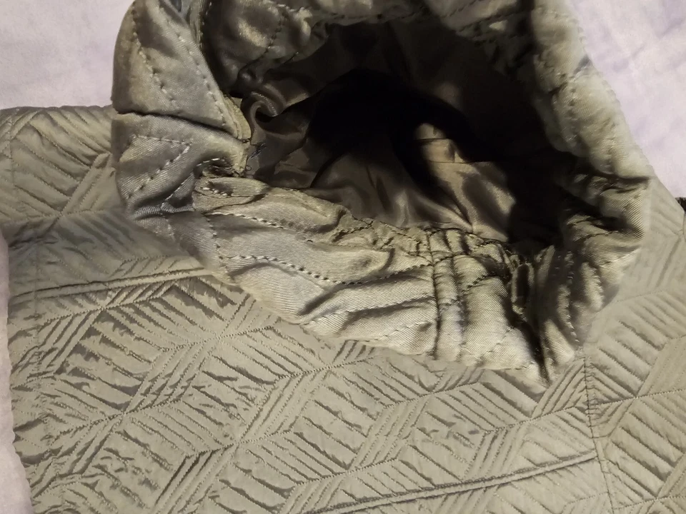 JANE ASHLEY quilted Puffer Lightweight Gray coat Jacket Size XL Hemmed Sleeves - Image 4 of 4