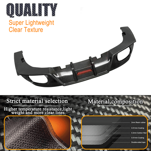 Fit For BMW Z4 G29 M40i 2019-24 Real Carbon Fiber Rear Bumper Lip Diffuser W/LED - Picture 6 of 7