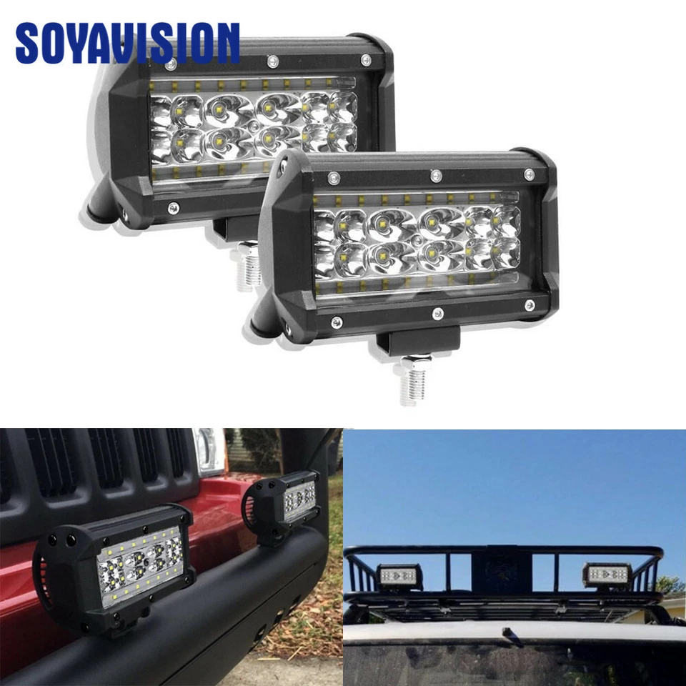 Par de luces LED puntuales DRL barra de trabajo LED para tractor todoterreno Lada Niva Uaz Audi Foto 3 de 4