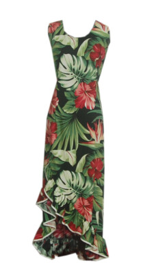 Ladies Black Orchid Flower Long Ruffle Hawaiian Tank Hula Dance Dress-XS-3XL | eBay Ladies Black Orchid Flower Long Ruffle Hawaiian Tank Hula Dance Dress-XS-3XL | eBay