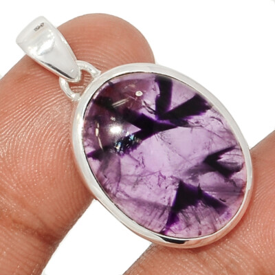 Natürlicher Atom Amethyst Stern 925 Sterling Silber Anhänger Schmuck CP63487
