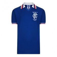RETRO REPLICA MEN'S FC RANGERS GLASGOW 1980/1981 FOOTBALL SOCCER SHIRT SIZE L
