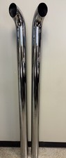 Chrome Stacks 4 Inch Curved Pipe 4"X70” Chrome Exhaust (Pair) Free Shipping!!