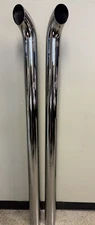 Chrome Stacks 4 Inch Curved Pipe 4"X70” Chrome Exhaust (Pair) Free Shipping!!