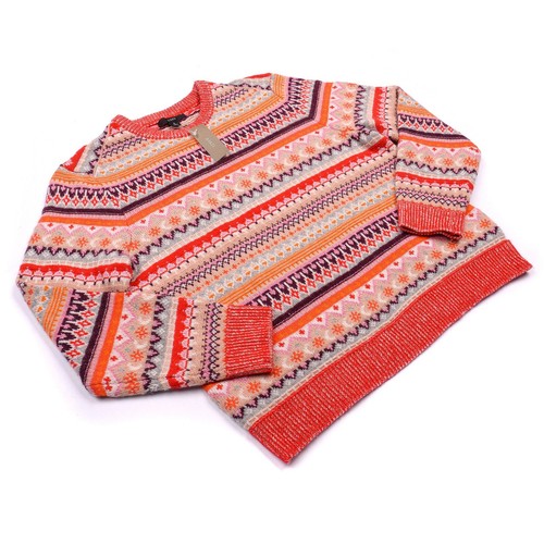 Neu mit Etikett J. Crew Pullover Fair Isle Lammwollmischung Cropped Sweater BD415 Damen Small - Bild 3 von 17