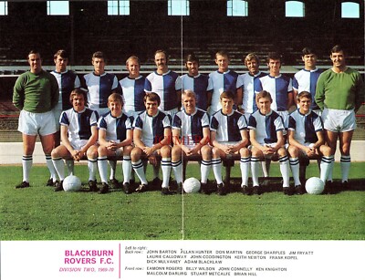 1969-70 BLACKBURN ROVERS F.C. Division Two Team Photo Print 154/26