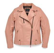 Women's Harley-davidson Vixen Lane Leather Riding Jacket Pink - Size L Msrp $876
