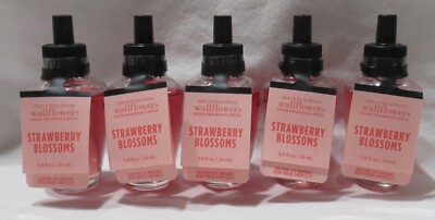 Bath & Body Works Wallflower Home Refill Bulb Set Lot of 5 STRAWBERRY BLOSSOMS