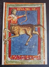 postcard art Sagittarius Liber Astrologiae France XIV siecle unposted Braun