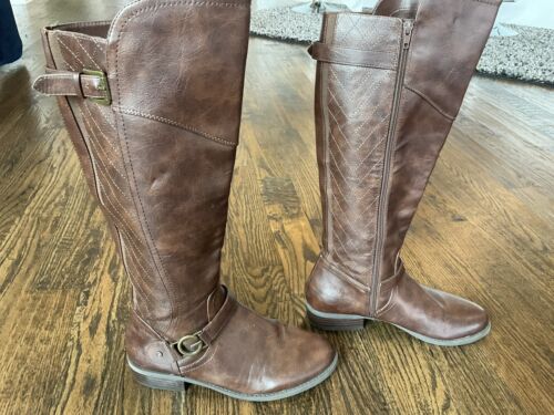 G By Guess GGHurder Brown Quilted Tall Riding Boots Women’s US Size 9.5 M
