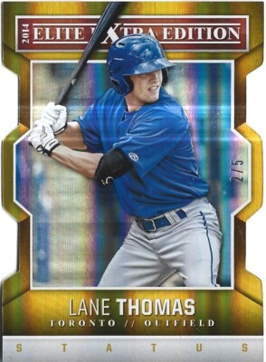 LANE THOMAS 2014 PANINI ELITE EXTRA GOLD STATUS DIE CUT REFRACTOR SP RC 2/5!