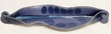 Hilborn Art Pottery Canada Signed Pinched Olive Dish Periwinkle Purple Blue 9.5"