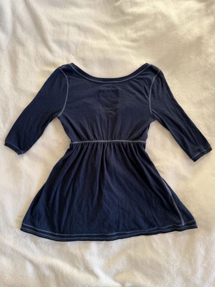 Raro top babydoll vintage Abercrombie & Fitch azul marino Bella Swan Core Foto 2 de 4
