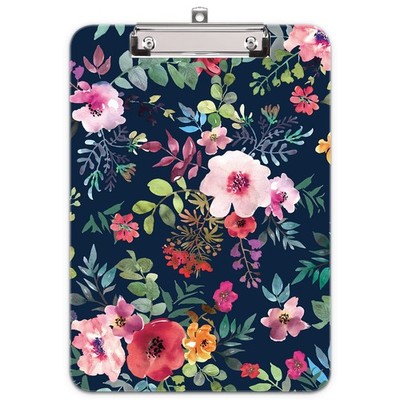 Plastic Cute Clipboard Letter Size Low Profile Clip 9x12.5 Inch Spring Flower