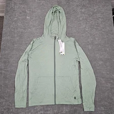 Smartwool Hoodie XS Jade Heather Trim Full Zip Merino Wool Sweatshirt F22