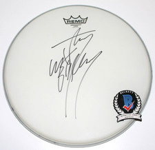 JAY WEINBERG SIGNED 14" REMO DRUMHEAD BECKETT COA SLIPKNOT DRUMMER MAX SON