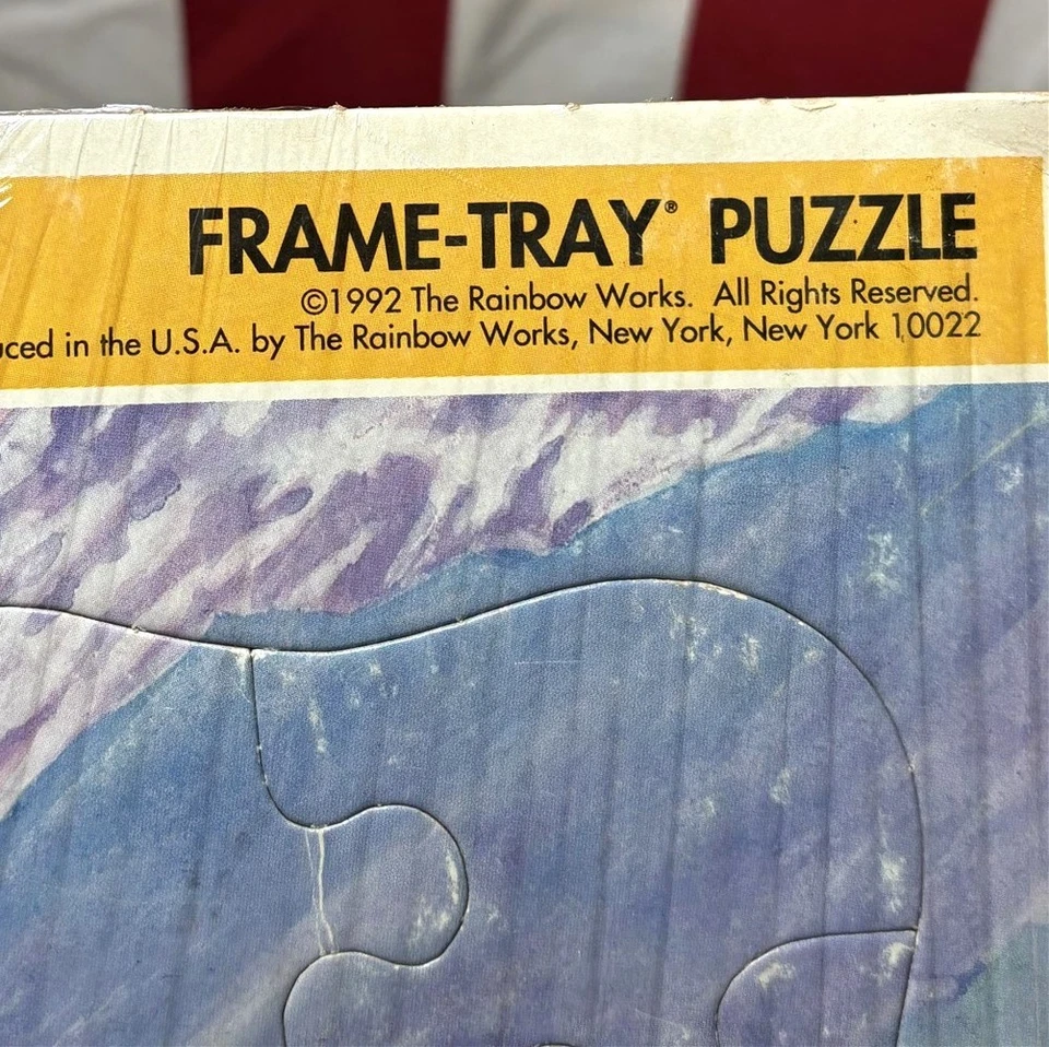 HORSE & COLT vtg 1992 Rainbow Works frame-tray puzzle 12-piece USA farm animals  - Image 2 of 2