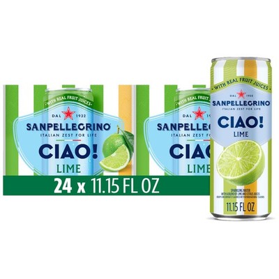 Sanpellegrino CIAO Lime Sparkling Water, Low-Calorie Italian Sparkling Water wit