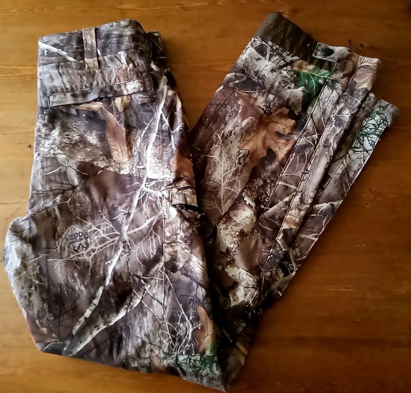 Realtree Scent Factor Lined Camo Cargo Hunting Pants Ankle Snap Men Small 34x32