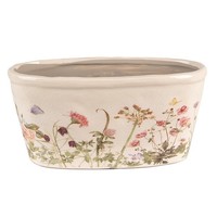 6CE1577M Blumentopf ÜBertopf Pflanztopf BläTter Ø 14X13 Cm Clayre & Eef