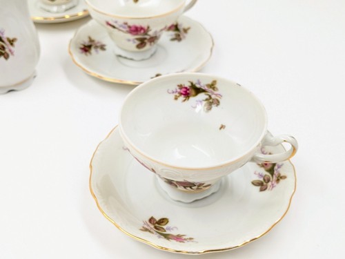 Vintage 15 Piece Complete Tea Set - Rose Red Japan, Bone China, Tea Sugar Cream - Picture 4 of 14