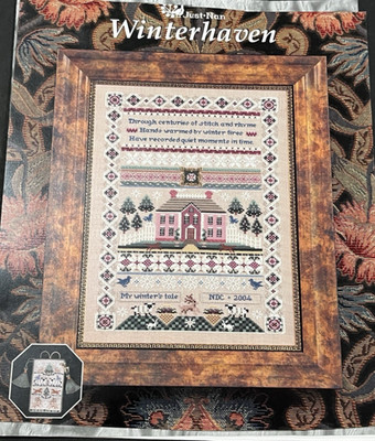 Just Nan Winterhaven Cross Stitch Pattern Chart Only Snowflakes Cottage Sampler