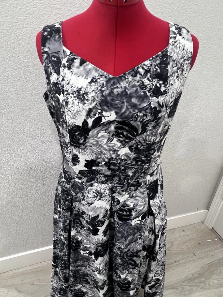 LAPIS платье цветочный короткий без рукавов оборки кромки с подкладкой - размер L - Изображение 4 из 4