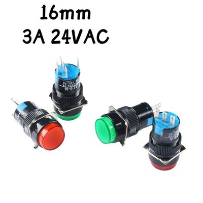 Rund Druck Schalter Taster Ø16 mm Rot Grün Push Button Switch mit LED beleuchtet