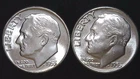 1955-P  D 10C Roosevelt Dime (2  Coins) BU 90% Silver 26ctt0223-2