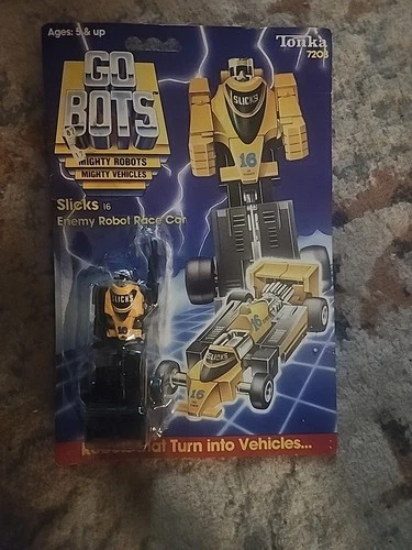 Vintage 1985 Tonka Go-Bot #16 "Slicks" Sealed on Card Race Car