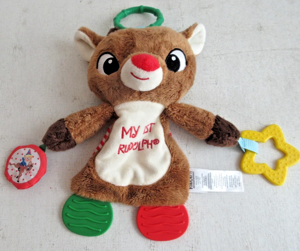 My 1st Rudolph XMAS Baby Toy Sensory Lovey  & Book Tummytime Plush Toy - Image 3 of 4