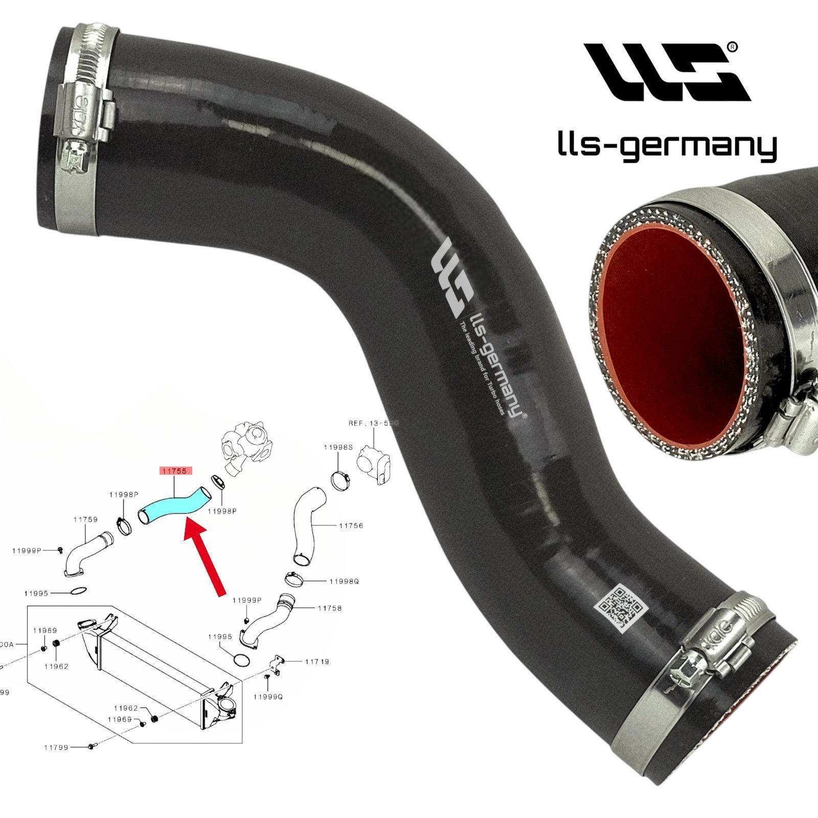 Turbo Charge Air Hose for MITSUBISHI PAJERO SPORT III 2.4 DI-D 4x4 1505A769