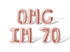 OMG IM 70 Letter Balloon Banner - DIY 70th Birthday Party Supply Decorations