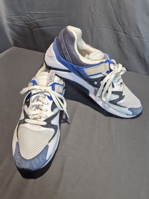 Size 11- Men’s Saucony GRID 9000 White Blue Sneaker WORN TWICE!