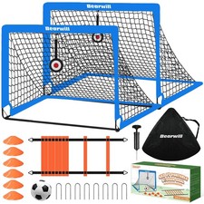 Soccer Goal, Kids Soccer Goals for Backyard Set of 2, 4x3ft Portable Soccer G...
