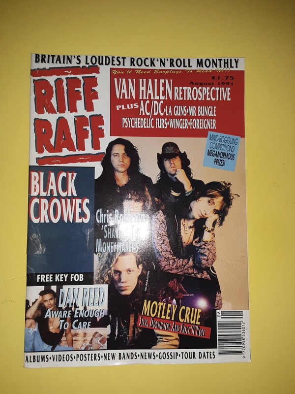 RIFF RAFF MAGAZINE AUGUST 1991 AC/DC MR BUNGLE VAN HALEN BLACK CROWES COVER
