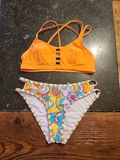 Cupshe Orange  Floral 2 Piece Bikini--NWT