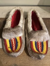 Vintage Norwegian/Finland Sami Slippers Moccasins Felt Reindeer 7 Small Child