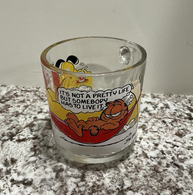 Vintage McDonald's Mug Garfield Odie Collectible Glass Mug From 1978