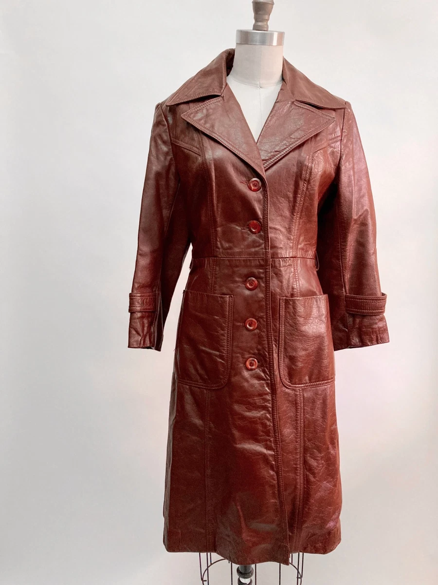 Vintage Leather Trench Coat In Vintage Outerwear Coats & Jackets