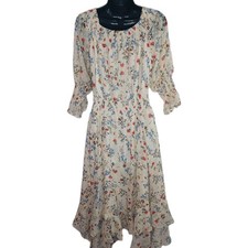NWT Tahari Arthur Levine Dress Womens Romantic Floral Ruffled Tahari Sz 12