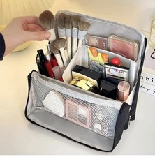 Portable Multifunctional Standing Makeup Brush Holder Large Capacity Makeup Bag