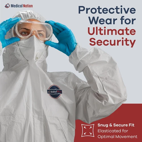 Hazmat Suits Disposable | 25 Pack | Protective Coveralls with Attached Hood and image 4