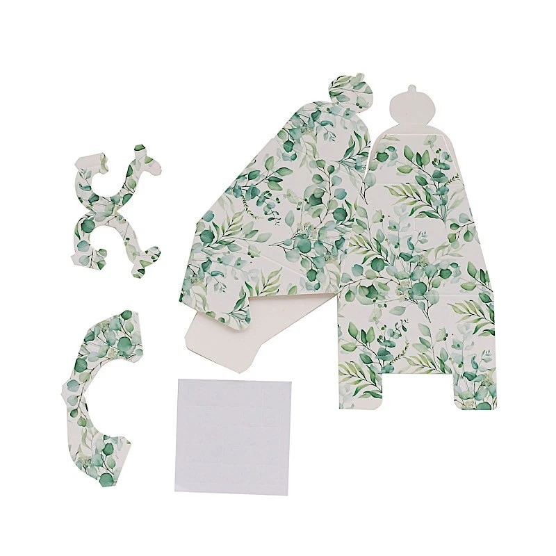 GREEN 25 Mini Teapot 4" Wedding FAVOR BOXES Floral Print Party Event Decorations - Image 4 of 4