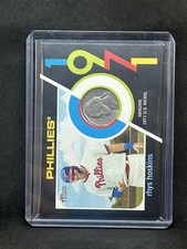 2020 Topps Heritage 1971 Mint Relics Nickel /15 Rhys Hoskins Rookie RC A2
