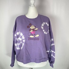 Disney Mickie Mouse Purple Tie Dye Boxy Sweatshirt Sz 1X Novelty Artful